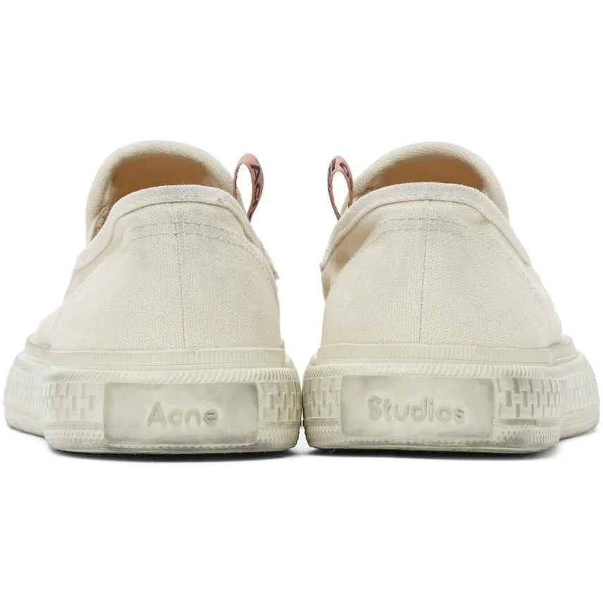Acne Studios Off-White Canvas Slip-On Sneakers