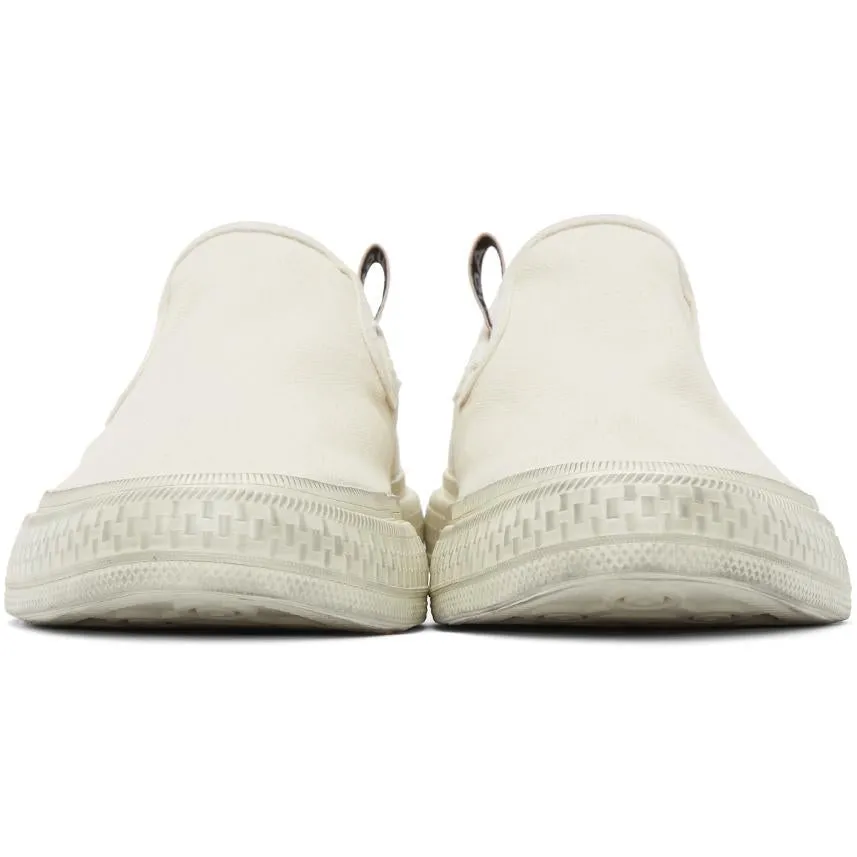 Acne Studios Off-White Canvas Slip-On Sneakers
