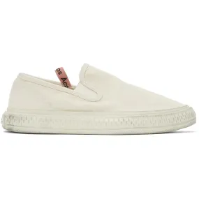 Acne Studios Off-White Canvas Slip-On Sneakers