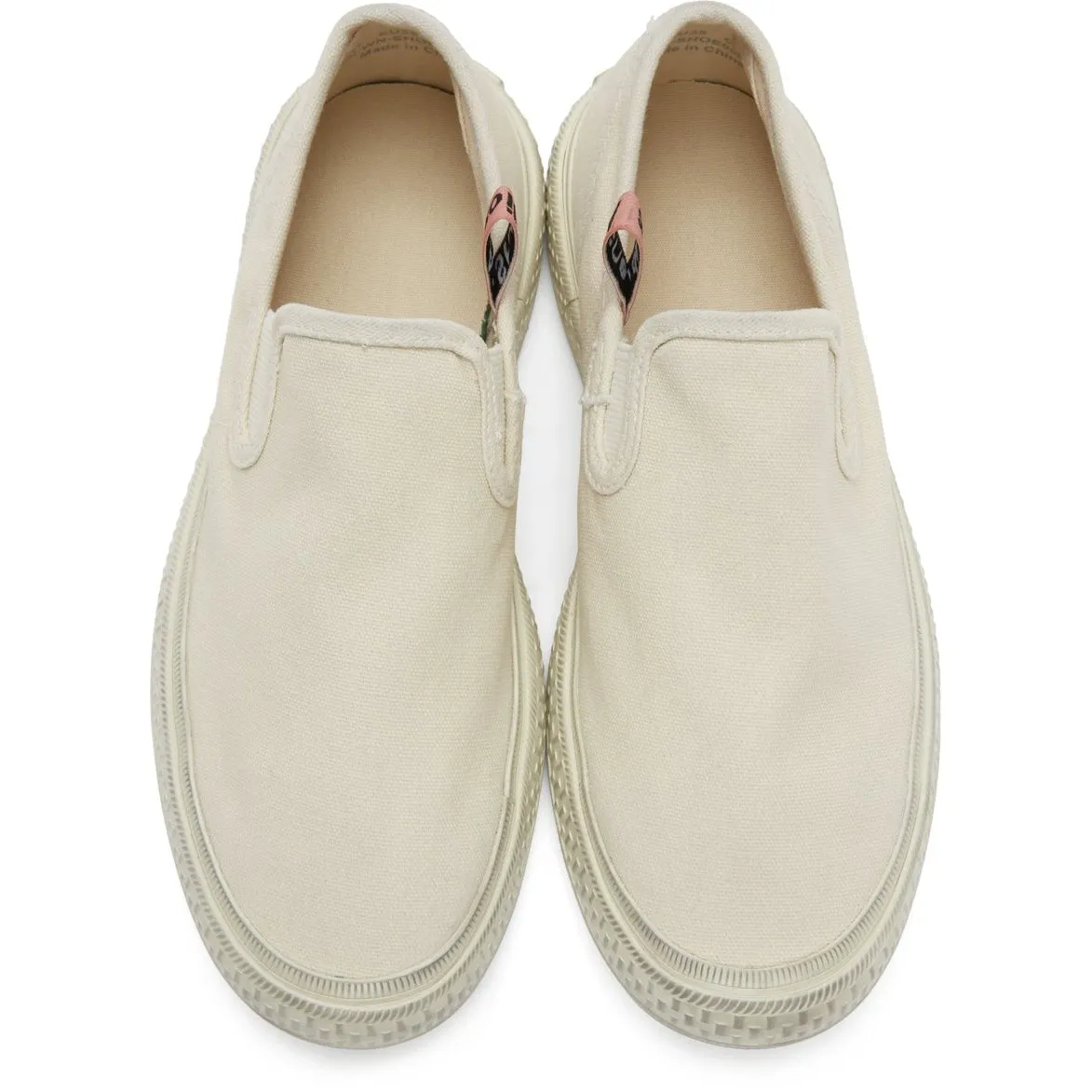 Acne Studios Off-White Canvas Slip-On Sneakers