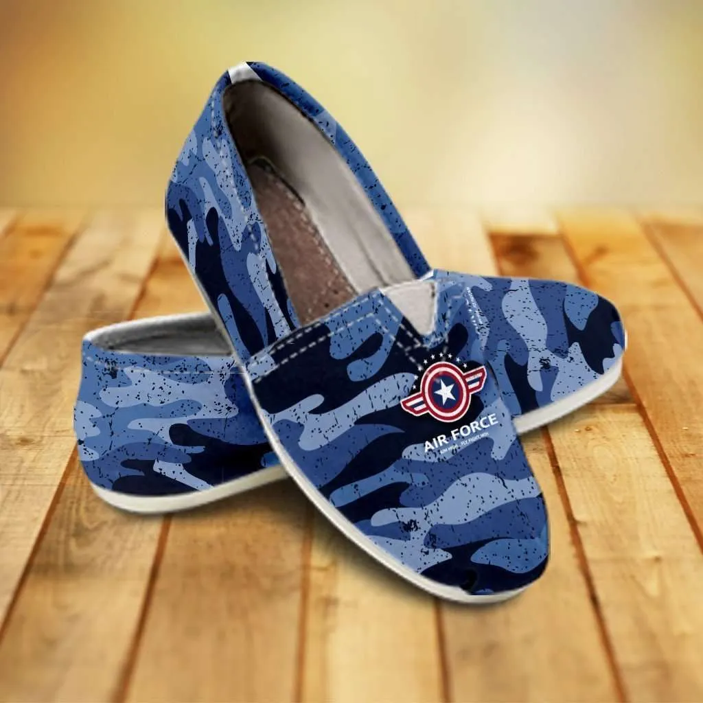 Air Force Wings Casual Canvas Slip on Shoes Women's Flats