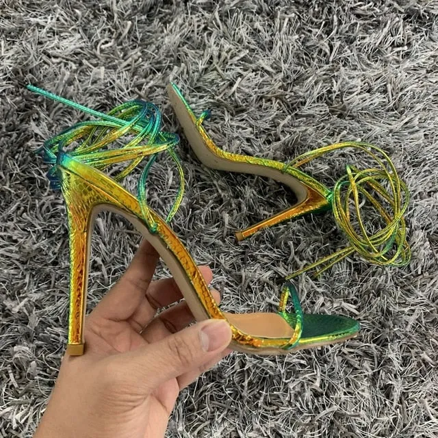 Ankle Cross Strap High Heels Sandals