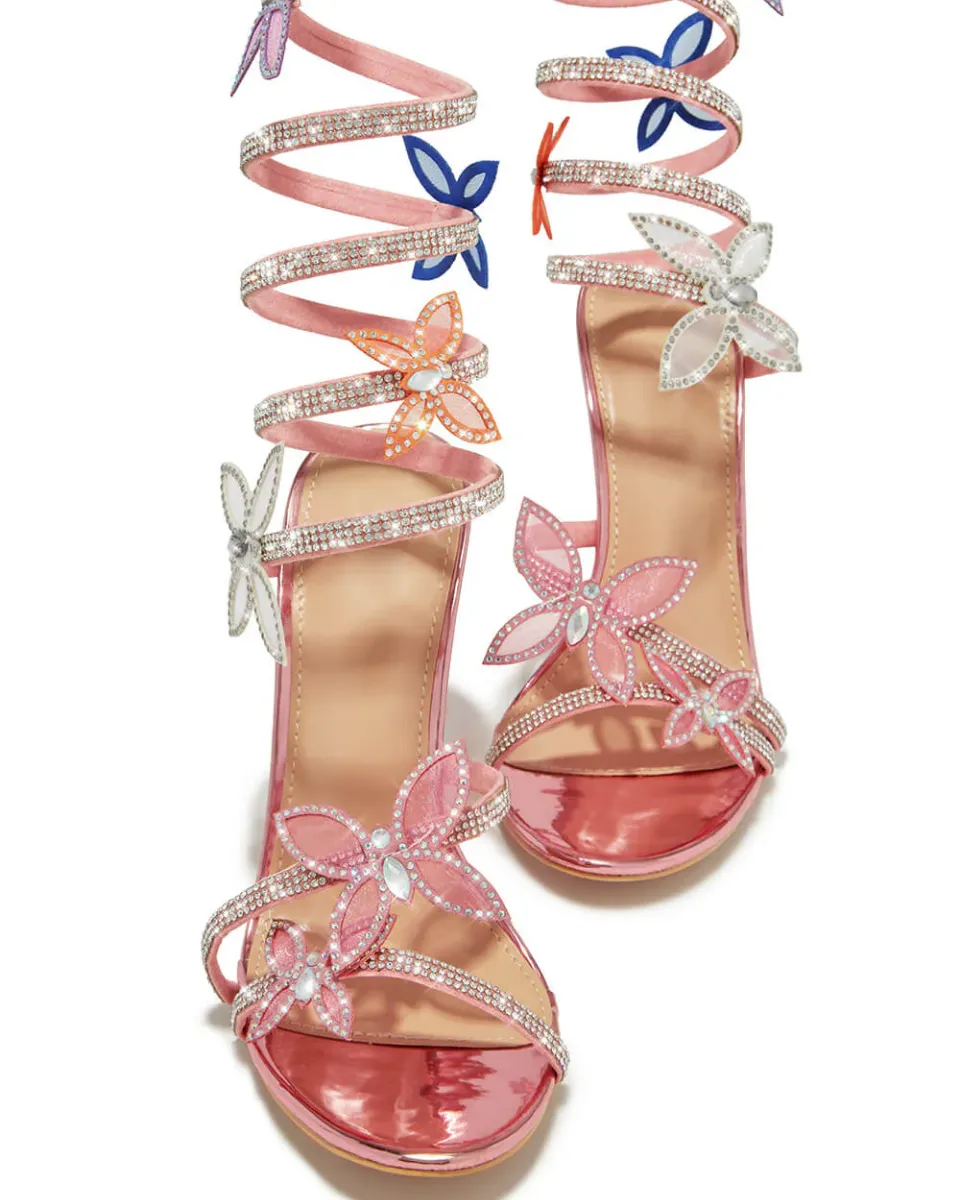 Apolline – Embellished design – Butterfly rhinestone heels