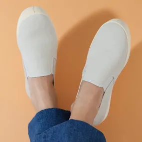 Barcelona Organic Cotton Canvas Slip Ons - Beige Tan