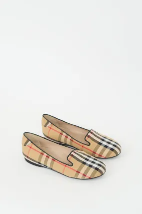 Beige & Multi House Check Flat