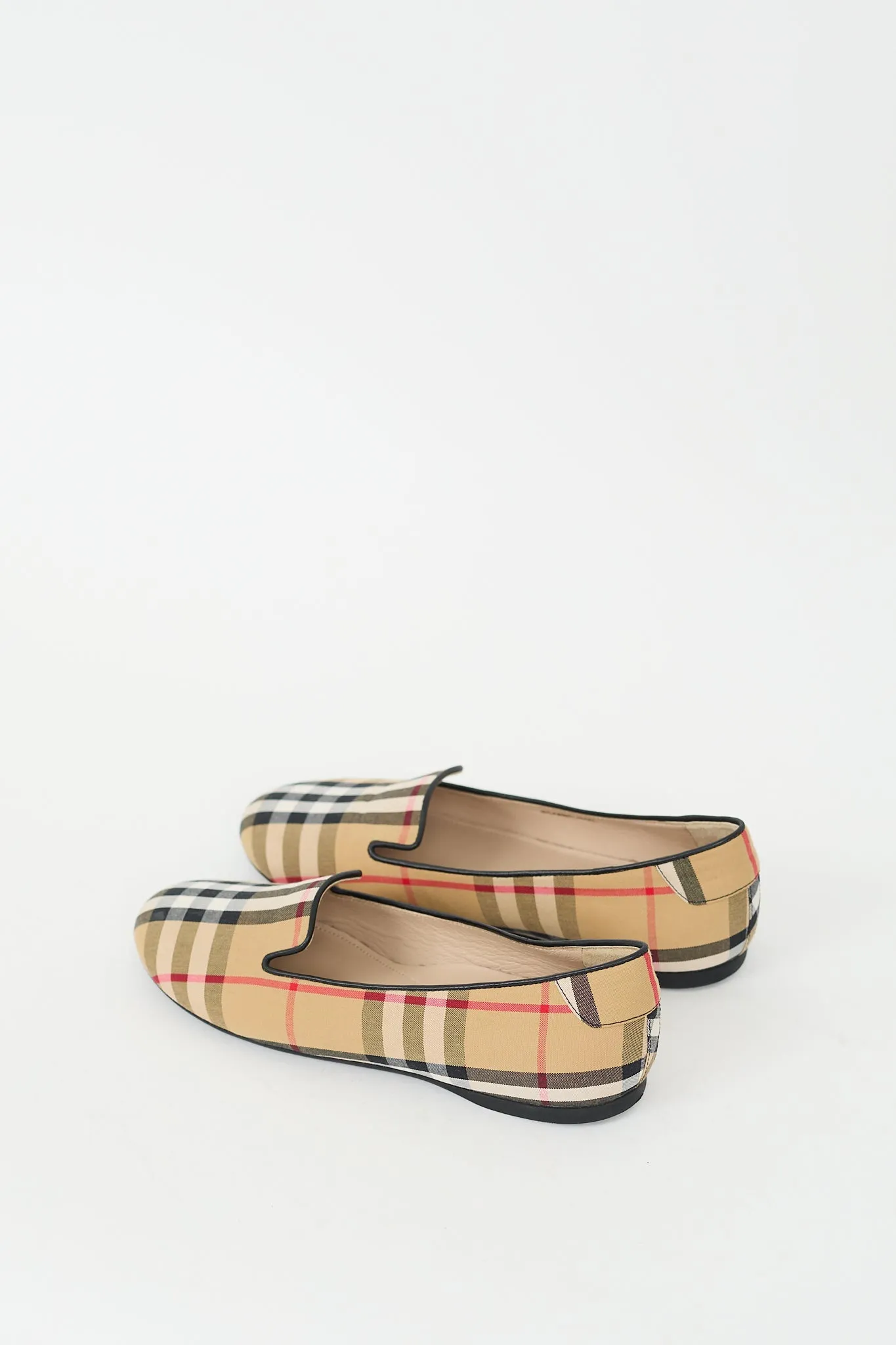 Beige & Multi House Check Flat