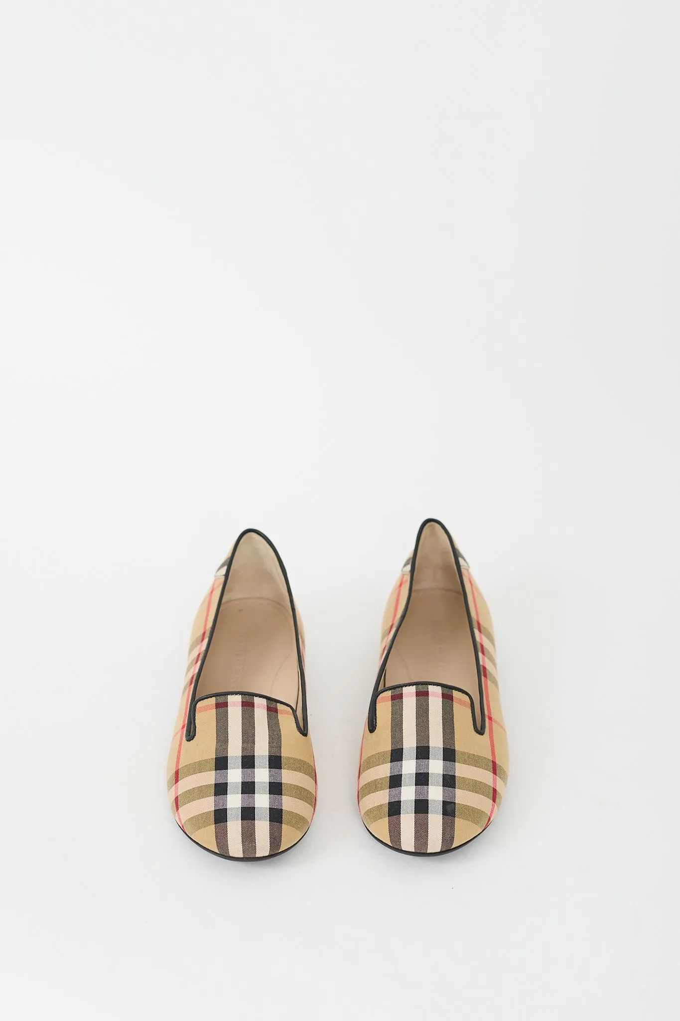 Beige & Multi House Check Flat