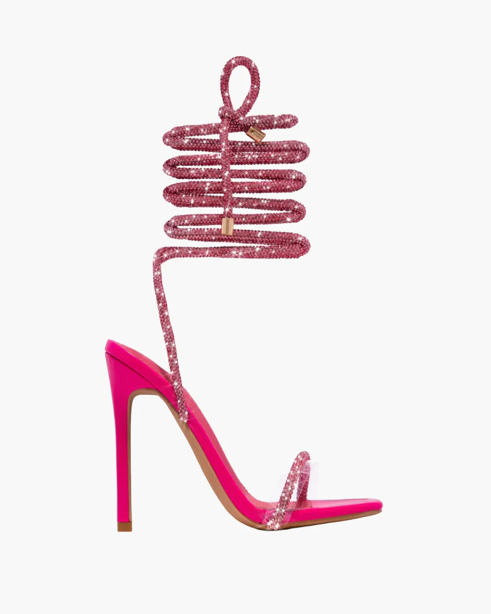 Bellezza – Embellished straps – Lace-up stiletto heels