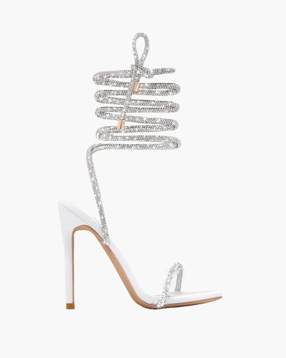 Bellezza – Embellished straps – Lace-up stiletto heels