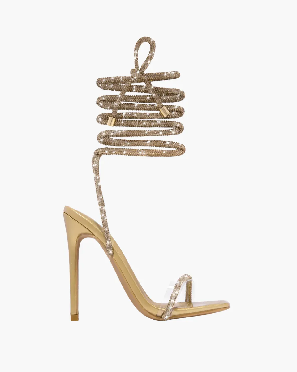 Bellezza – Embellished straps – Lace-up stiletto heels