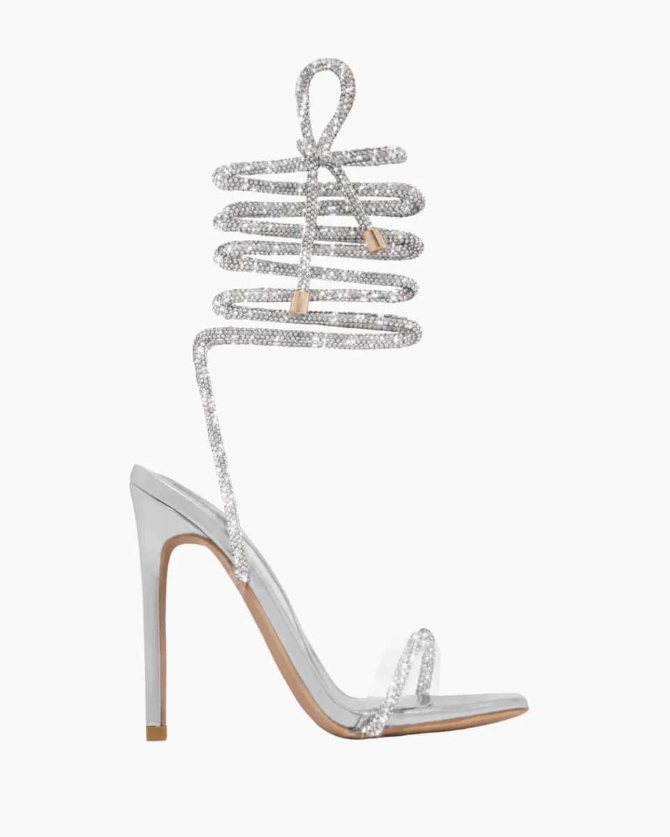 Bellezza – Embellished straps – Lace-up stiletto heels