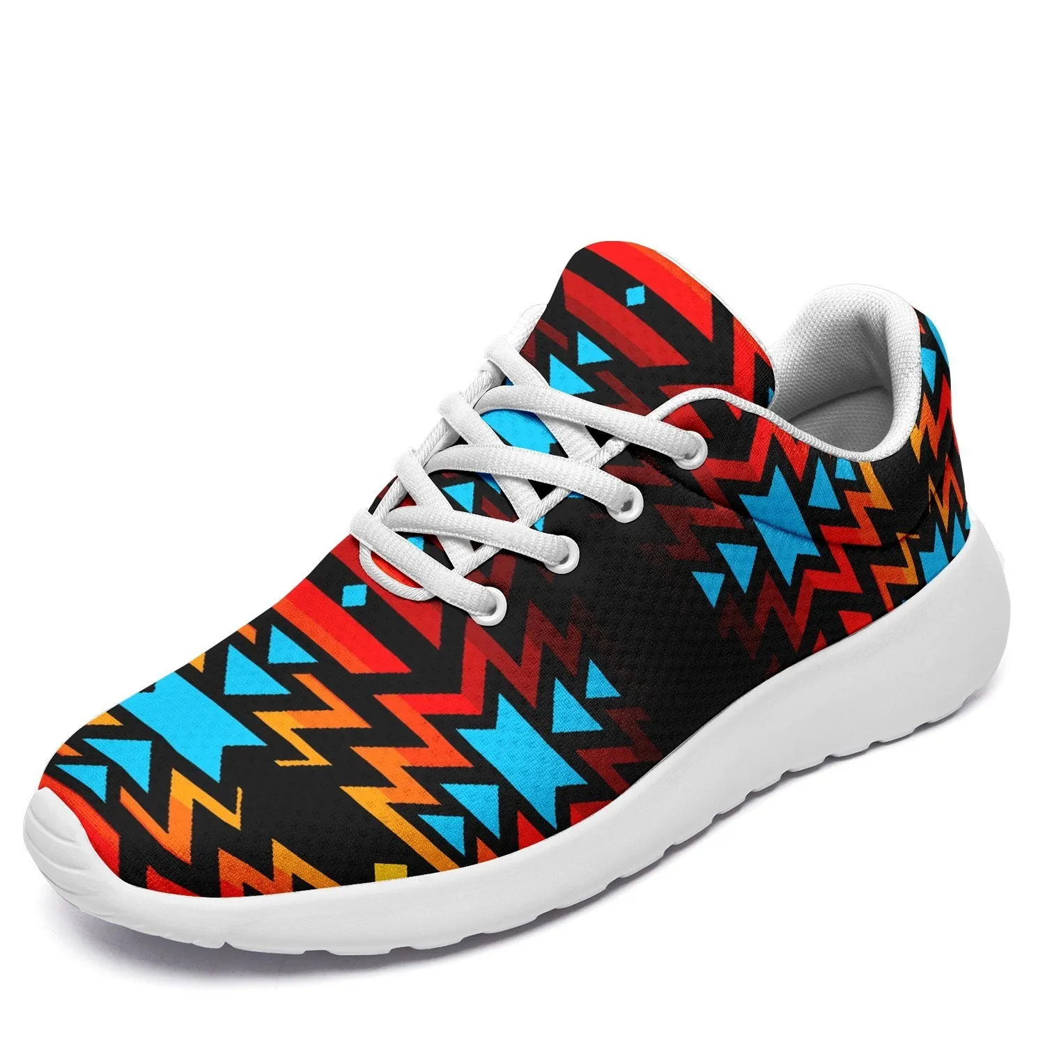 Black Fire and Turquoise Ikkaayi Sport Sneakers