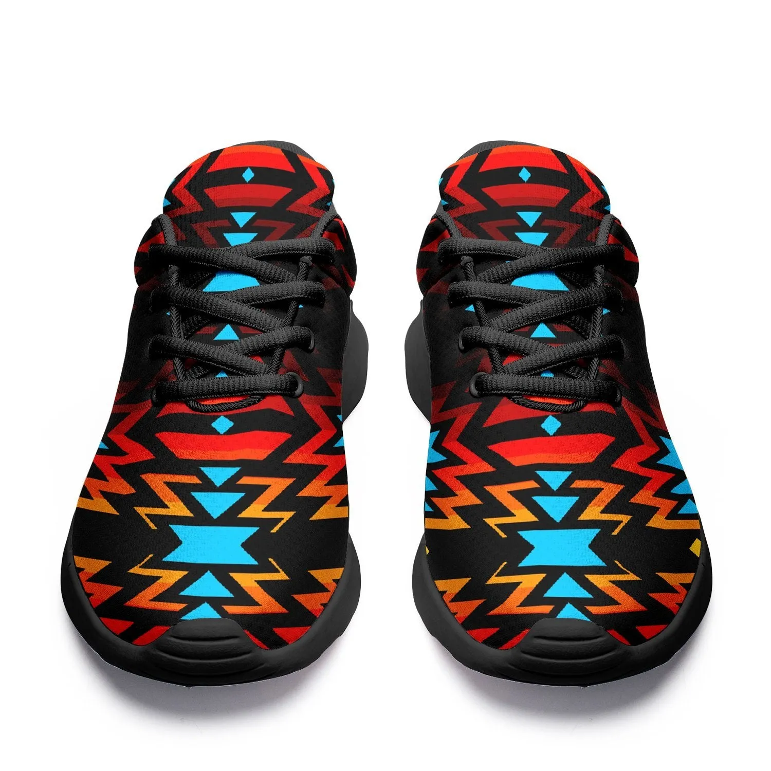 Black Fire and Turquoise Ikkaayi Sport Sneakers