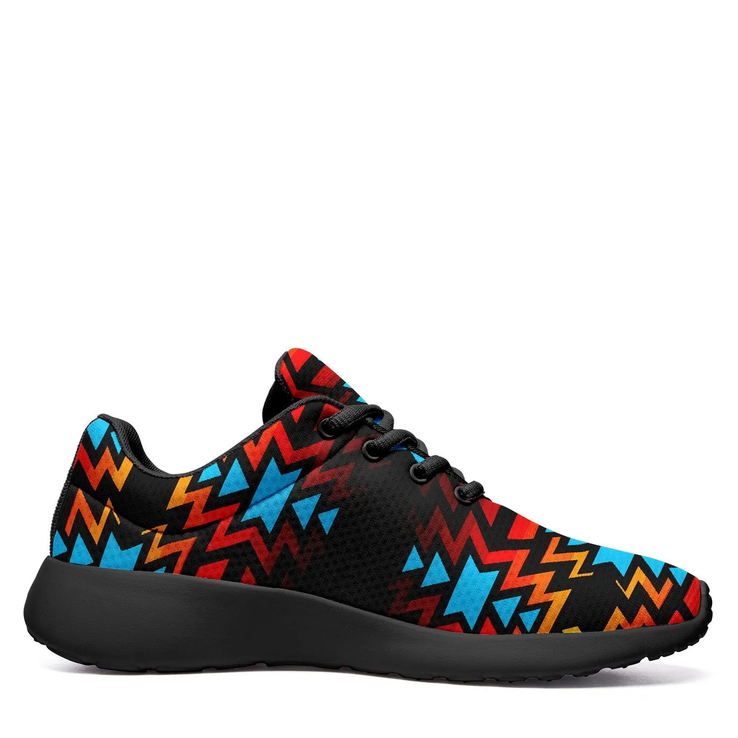 Black Fire and Turquoise Ikkaayi Sport Sneakers