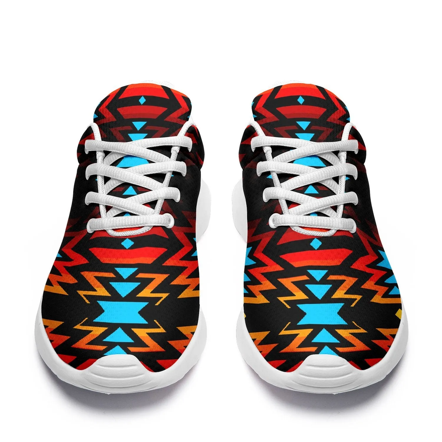 Black Fire and Turquoise Ikkaayi Sport Sneakers