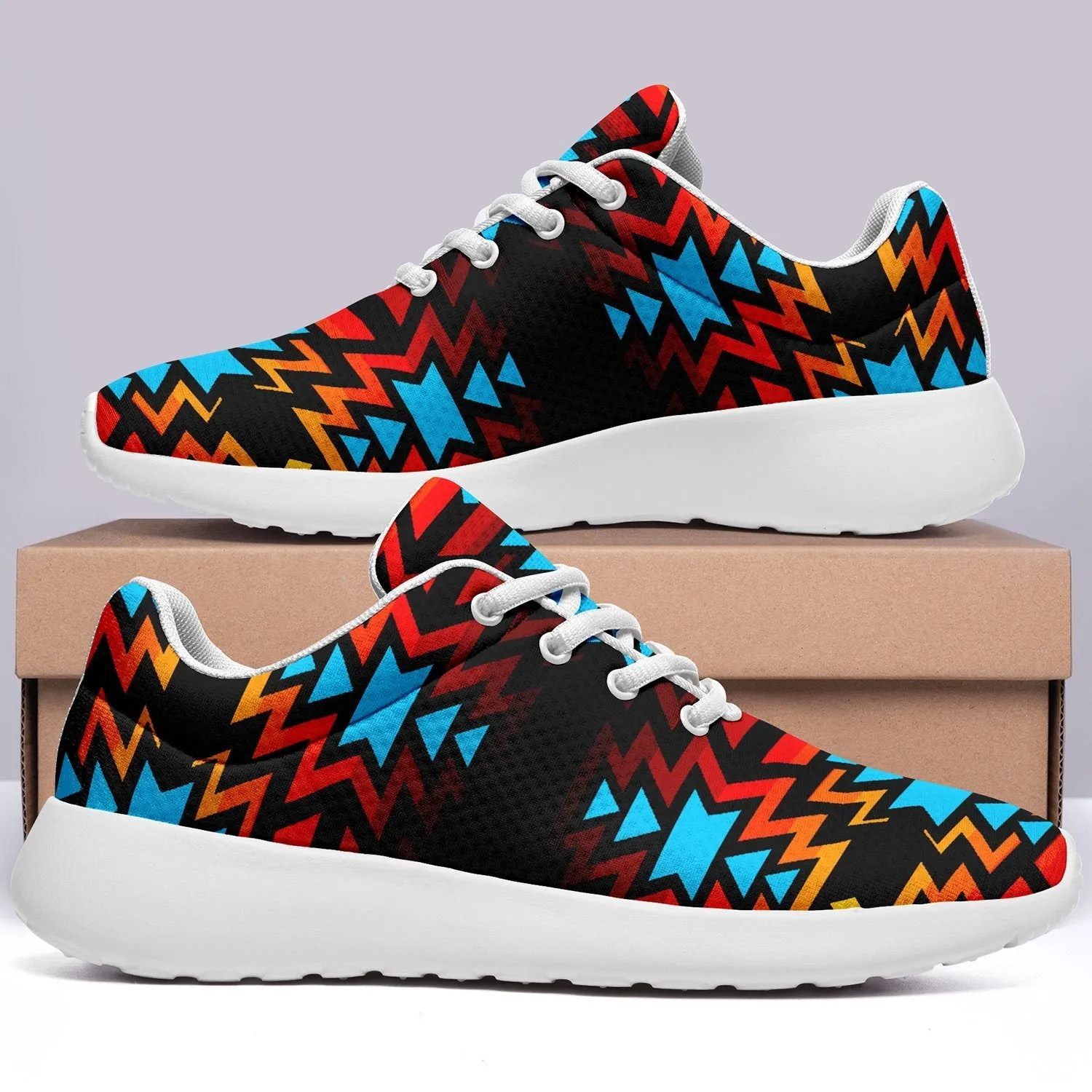 Black Fire and Turquoise Ikkaayi Sport Sneakers