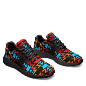 Black Fire and Turquoise Ikkaayi Sport Sneakers