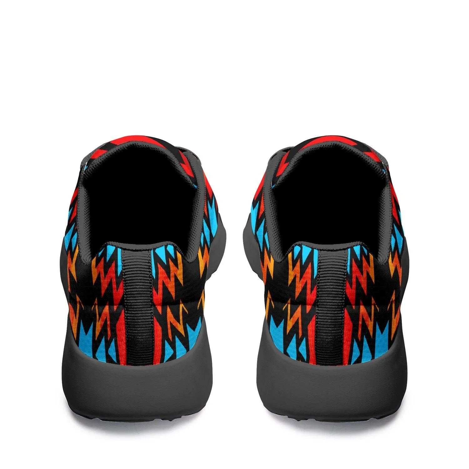 Black Fire and Turquoise Ikkaayi Sport Sneakers