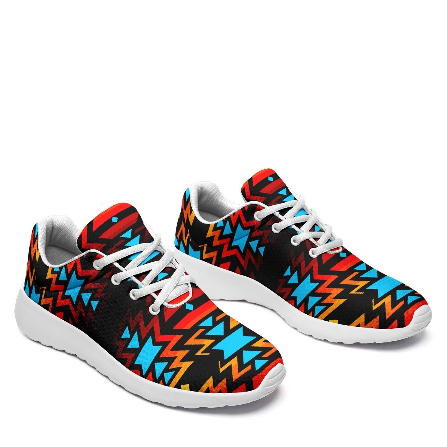 Black Fire and Turquoise Ikkaayi Sport Sneakers