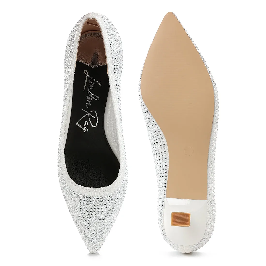 Breathable Flyknit Rhinestone Pumps