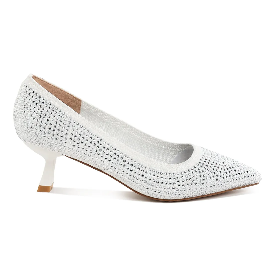 Breathable Flyknit Rhinestone Pumps