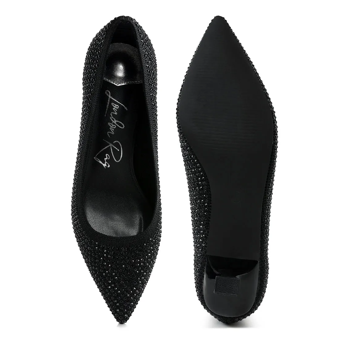 Breathable Flyknit Rhinestone Pumps