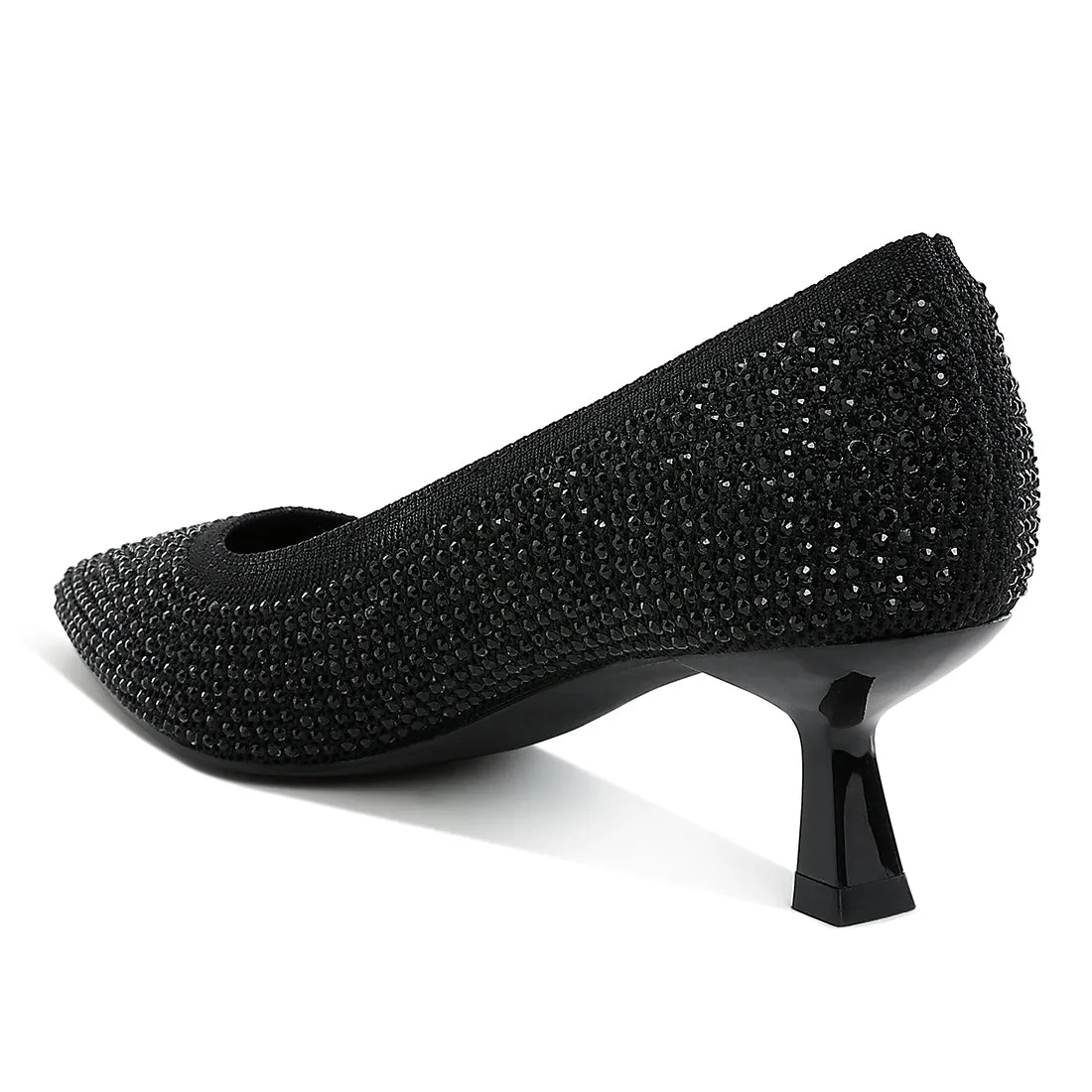 Breathable Flyknit Rhinestone Pumps