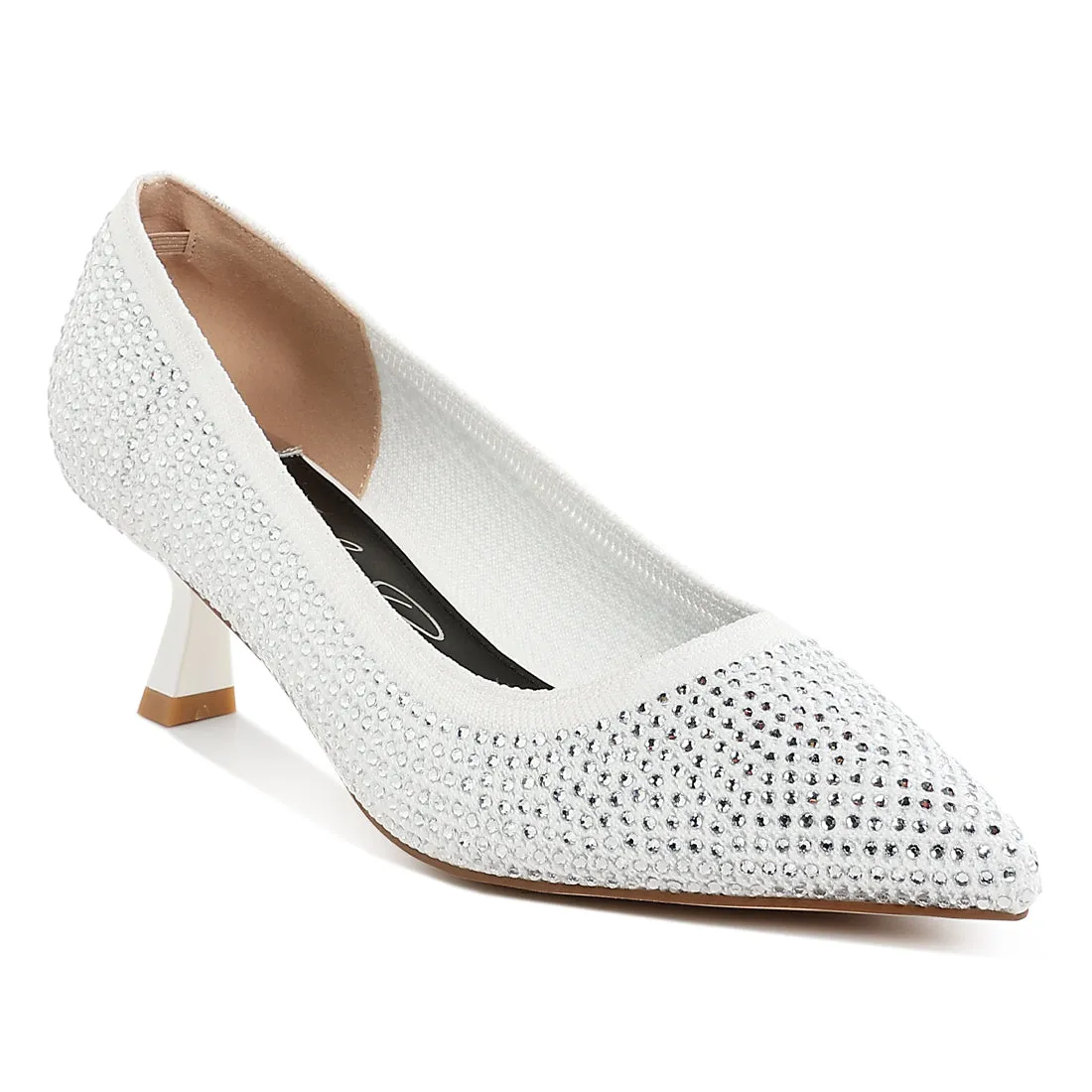 Breathable Flyknit Rhinestone Pumps