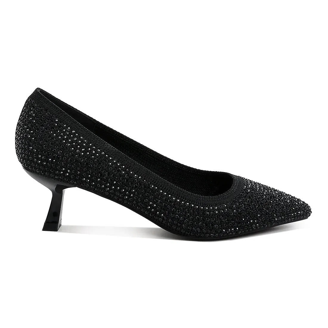 Breathable Flyknit Rhinestone Pumps