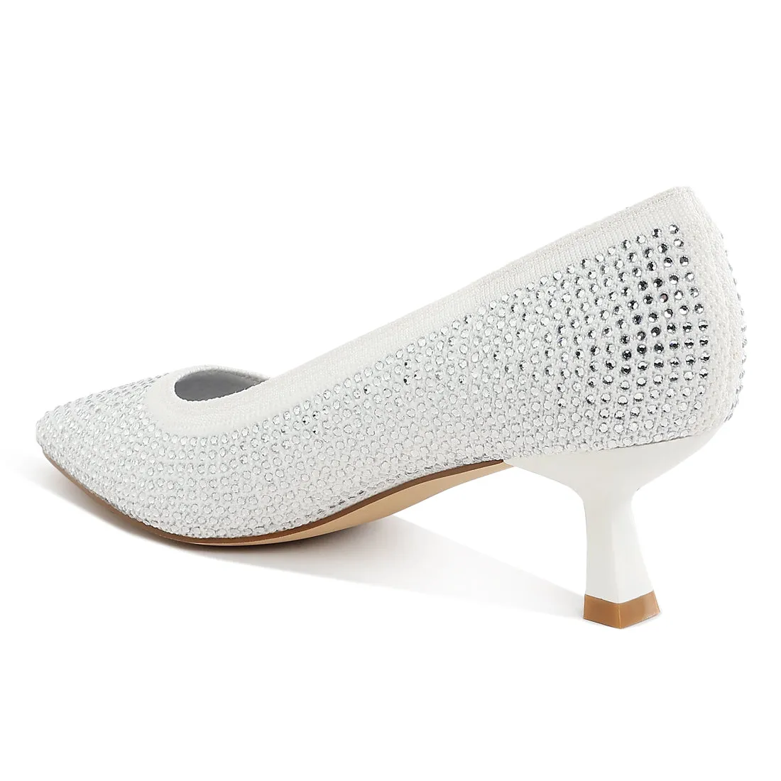 Breathable Flyknit Rhinestone Pumps