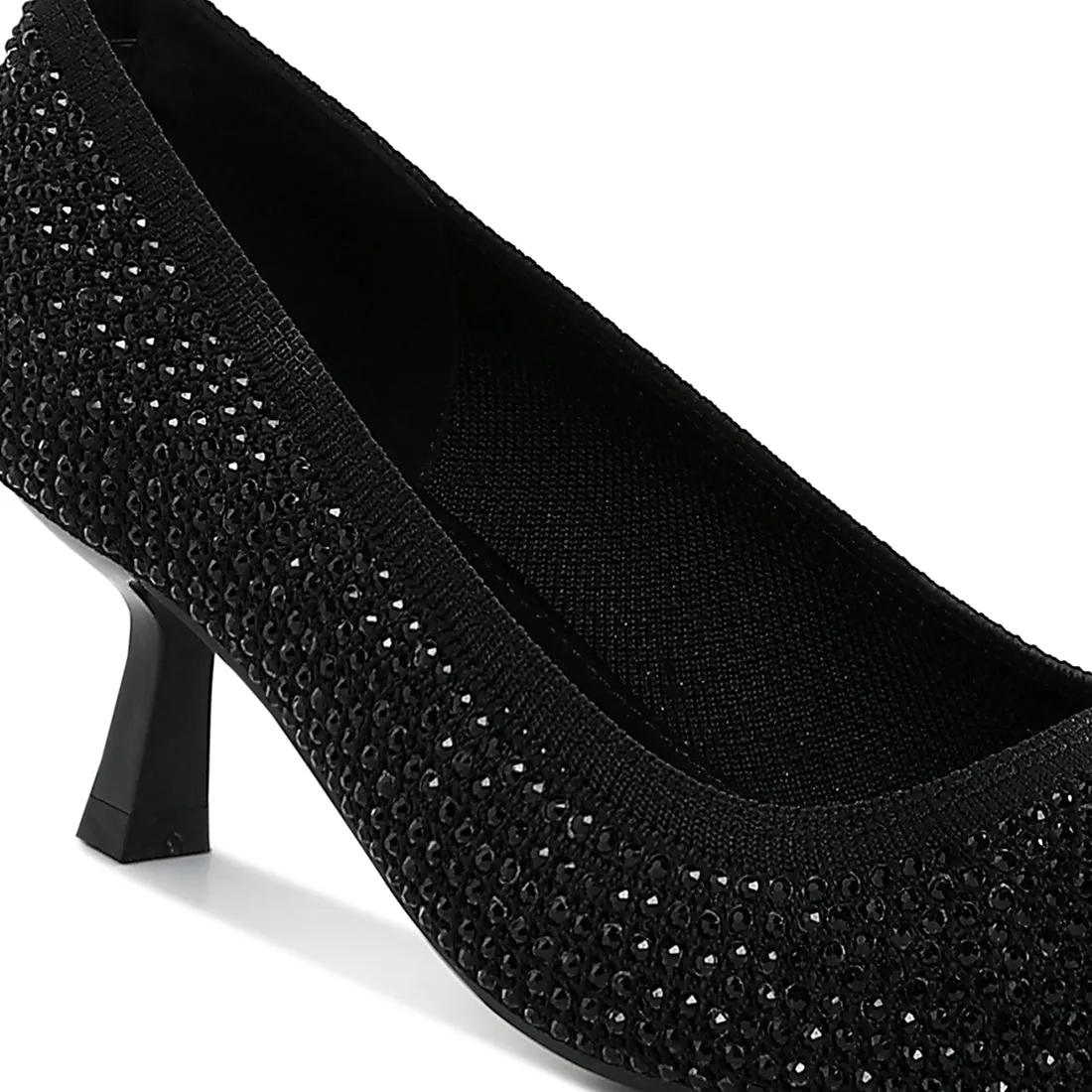 Breathable Flyknit Rhinestone Pumps