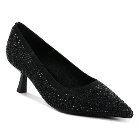 Breathable Flyknit Rhinestone Pumps