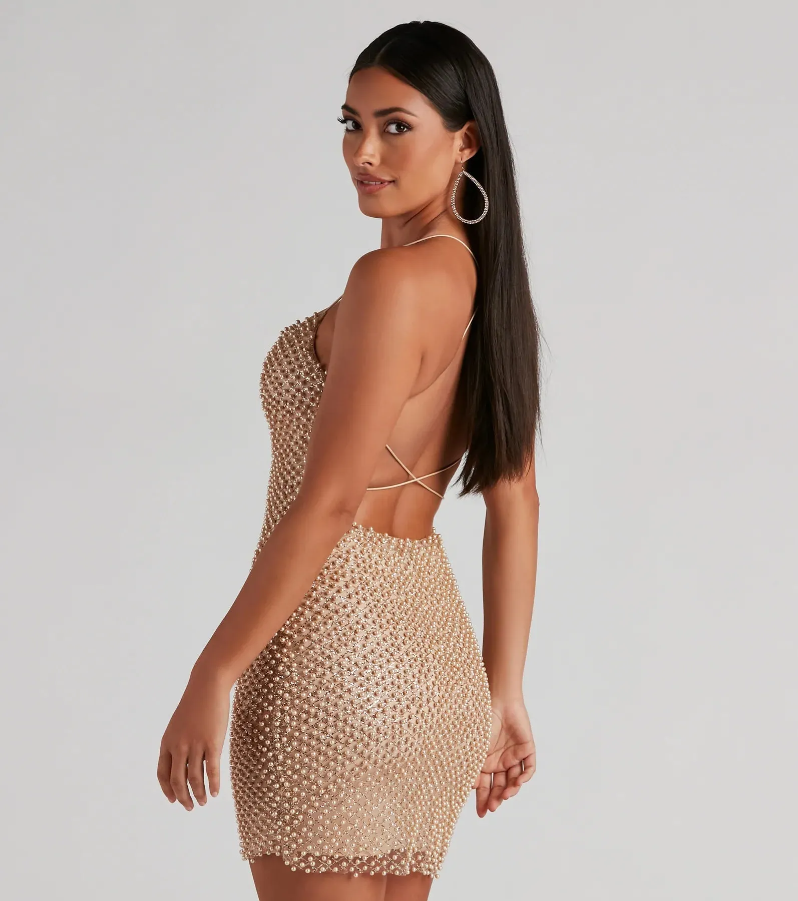 Brigitta Pearl Embroidered Mini Dress