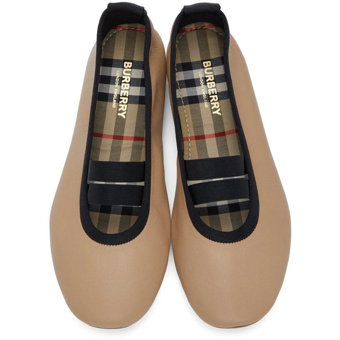 Burberry Tan Grace Ballerina Flats