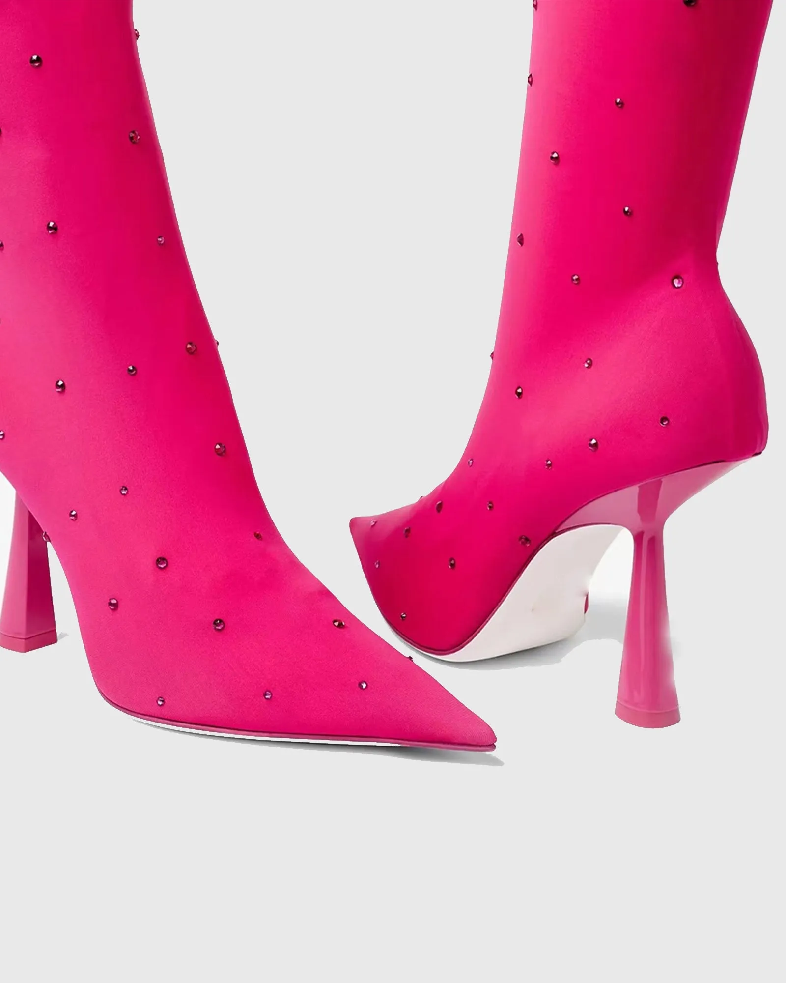 Celinka Rhinestone Embellished Knee High Boots