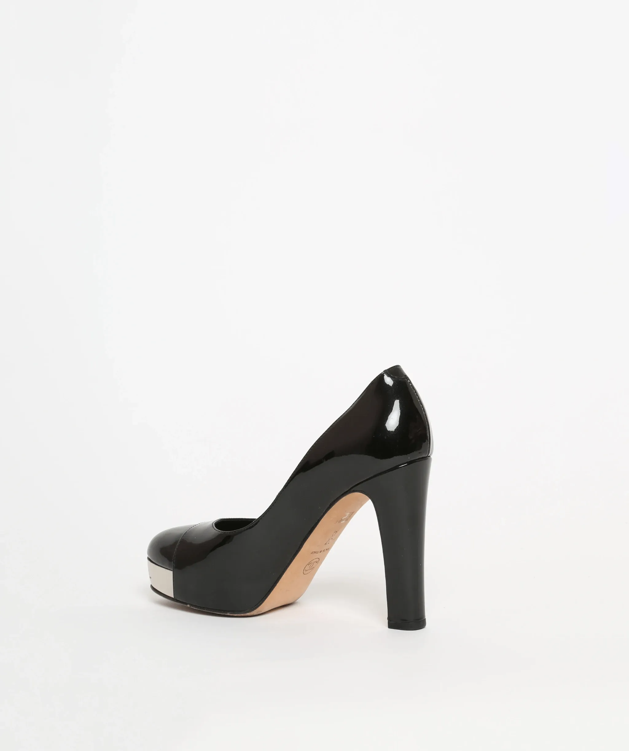 Chanel Black Patent Stiletto Heels Size 37