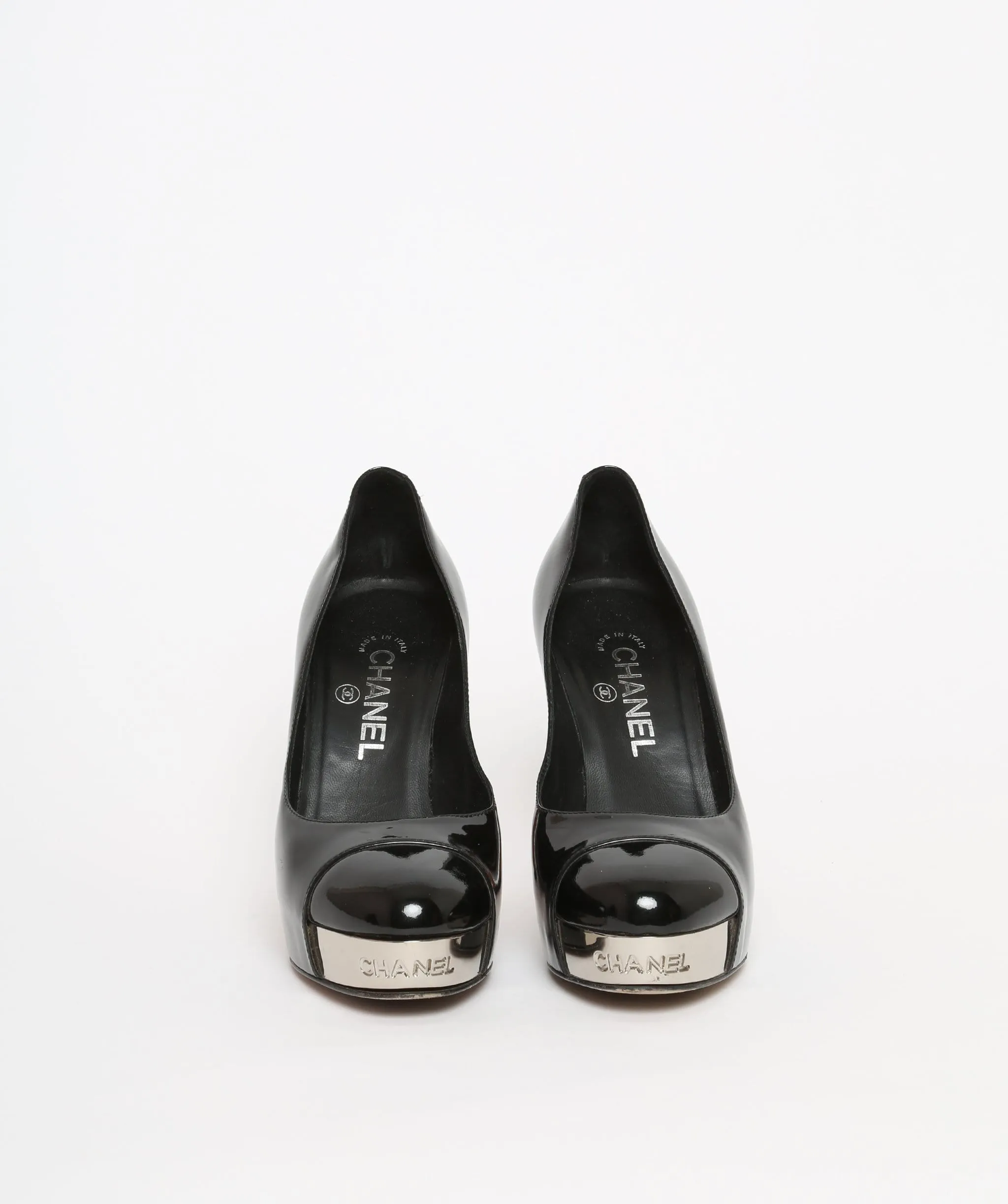 Chanel Black Patent Stiletto Heels Size 37