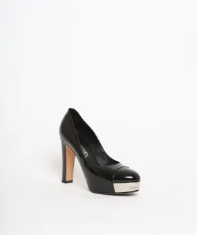 Chanel Black Patent Stiletto Heels Size 37