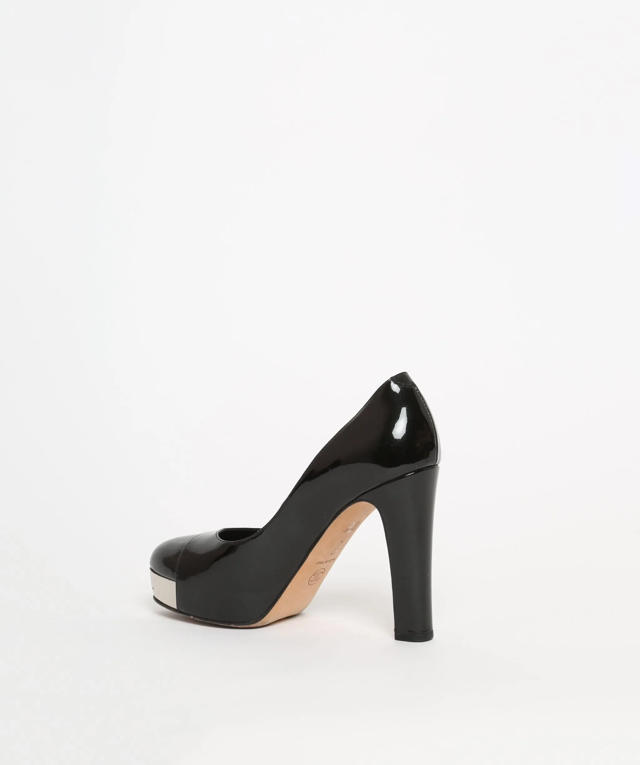 Chanel Black Patent Stiletto Heels Size 37