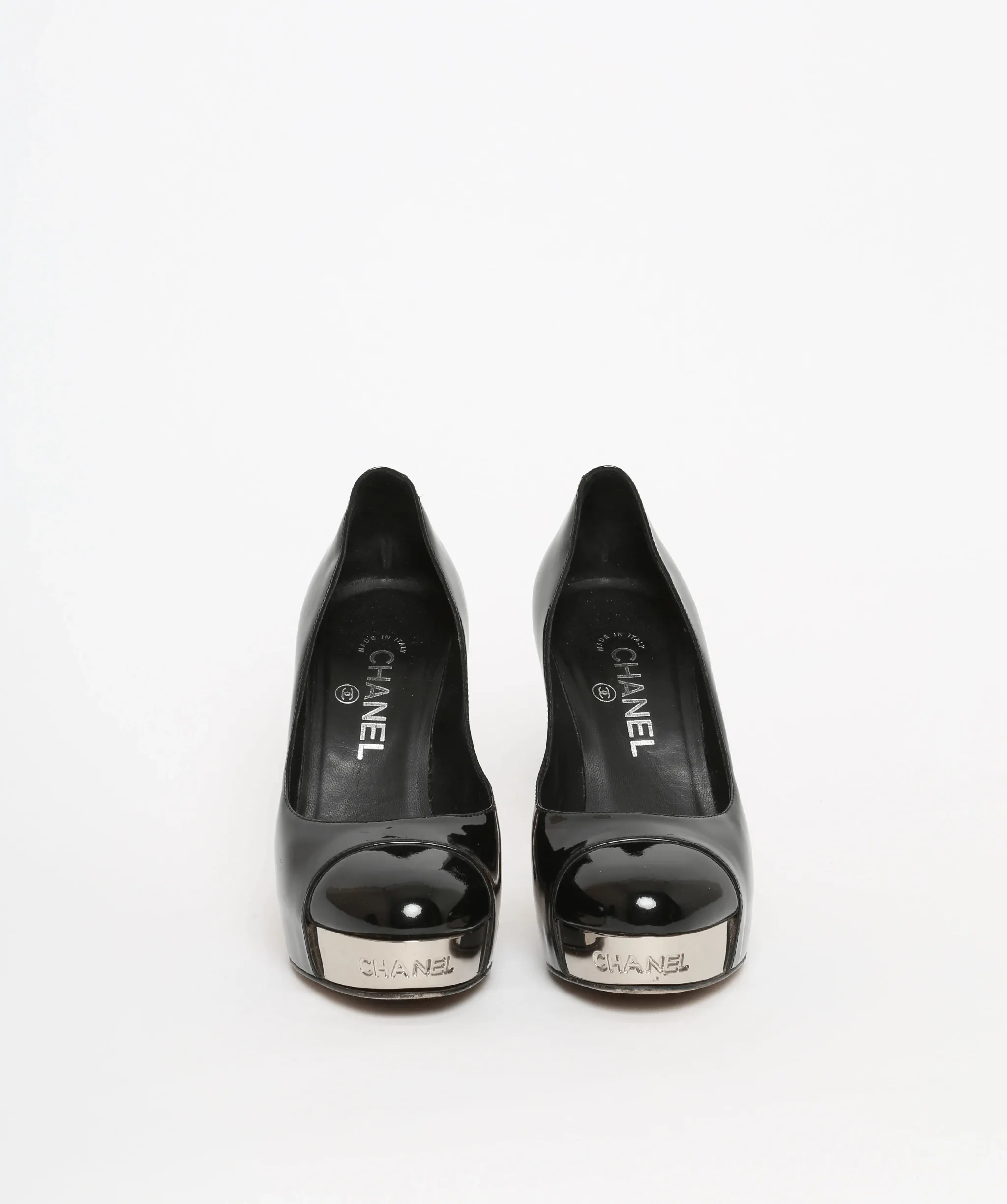 Chanel Black Patent Stiletto Heels Size 37