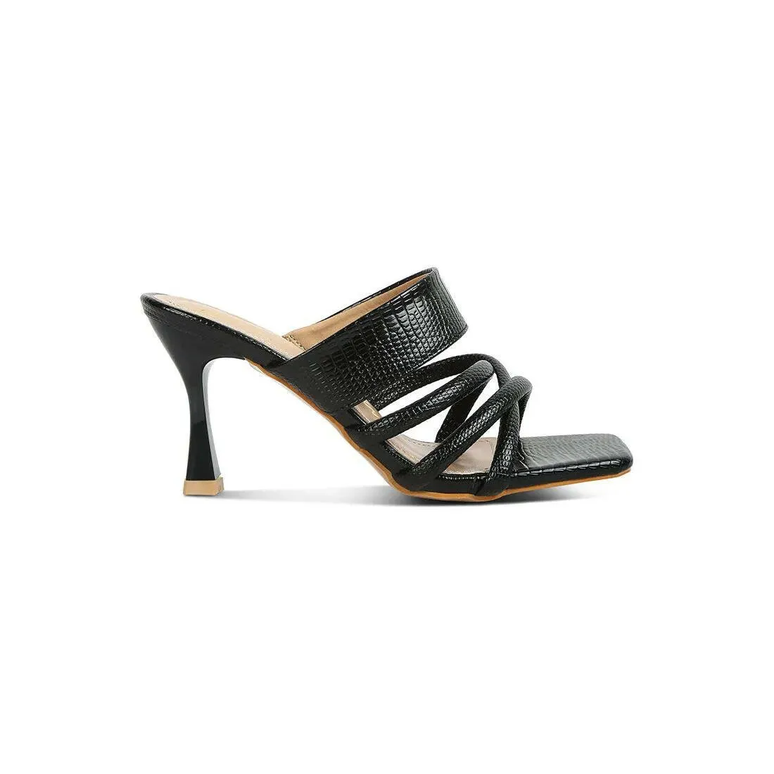 Chiri Criss Cross Strap Spool Heel Sandals