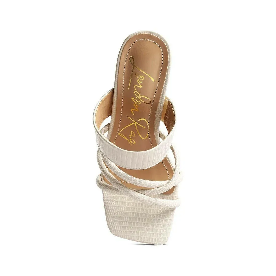Chiri Criss Cross Strap Spool Heel Sandals