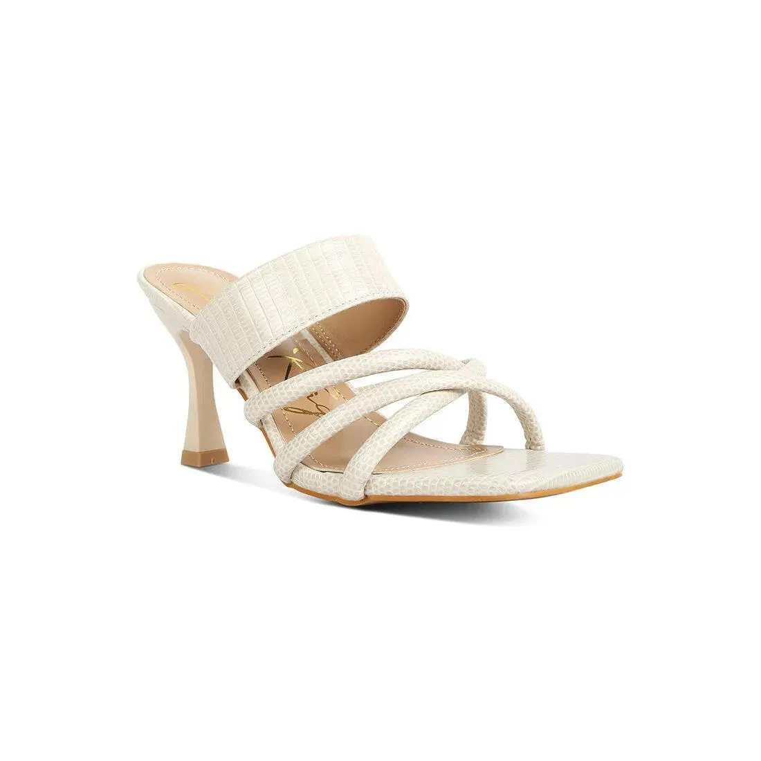 Chiri Criss Cross Strap Spool Heel Sandals