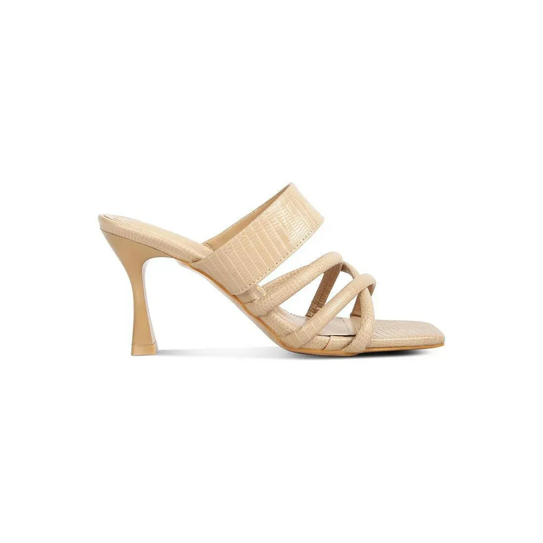 Chiri Criss Cross Strap Spool Heel Sandals