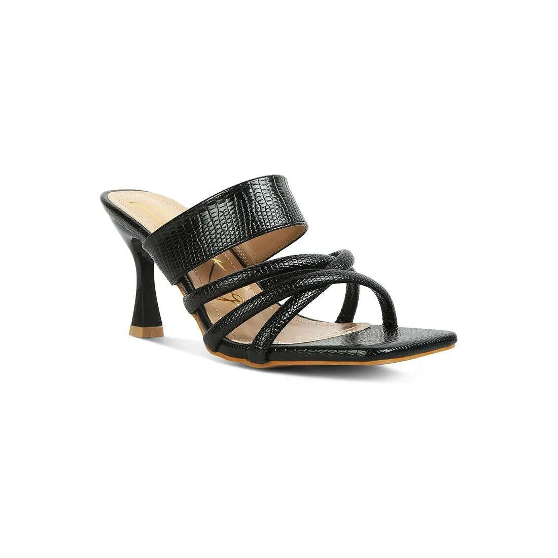 Chiri Criss Cross Strap Spool Heel Sandals