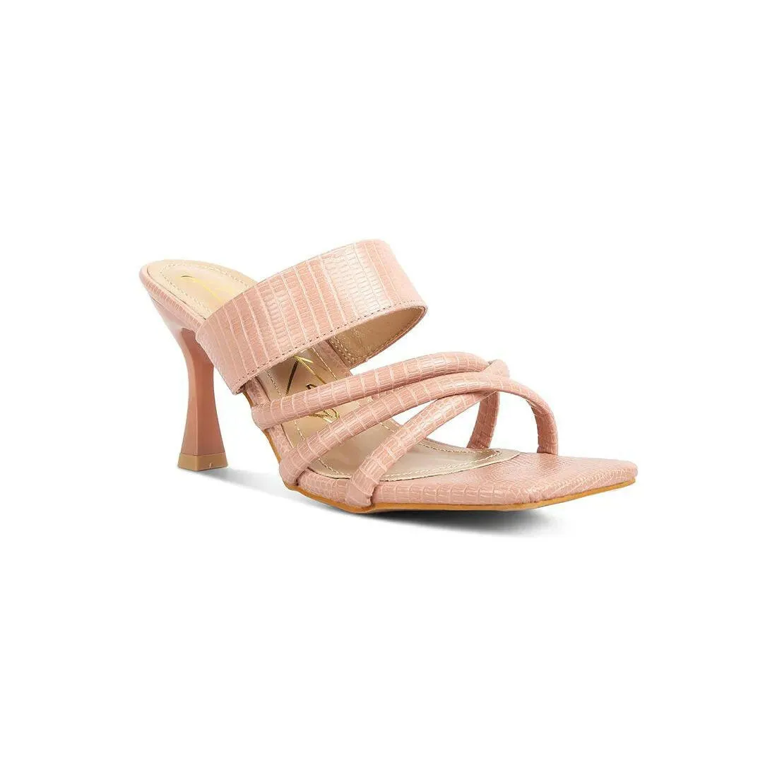 Chiri Criss Cross Strap Spool Heel Sandals
