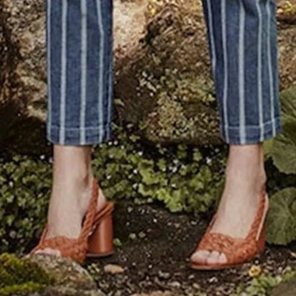 chunky heel summer pu sandals