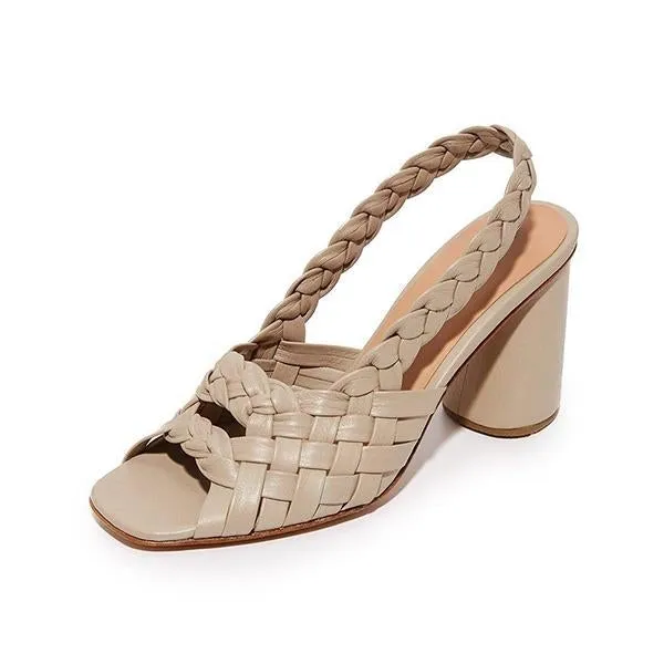 chunky heel summer pu sandals