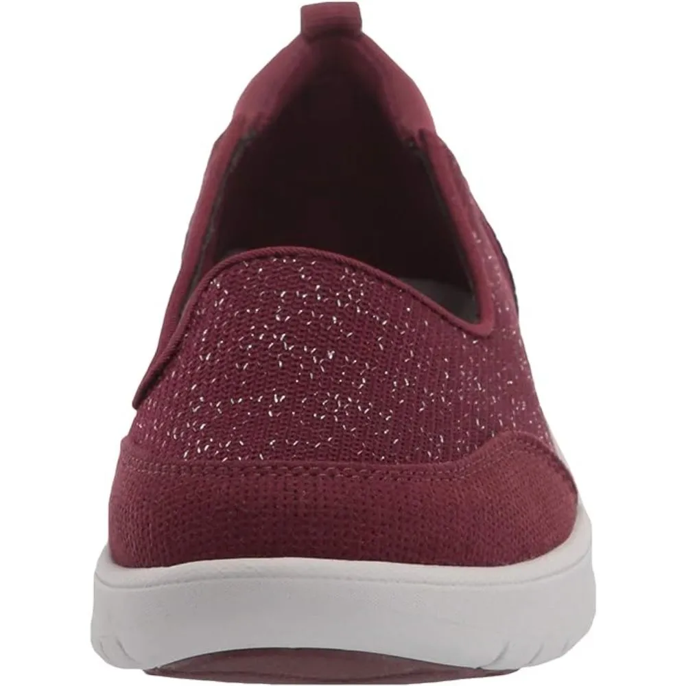 Clarks Women's Adella Blush, Burgundy Textile Ballet Flats