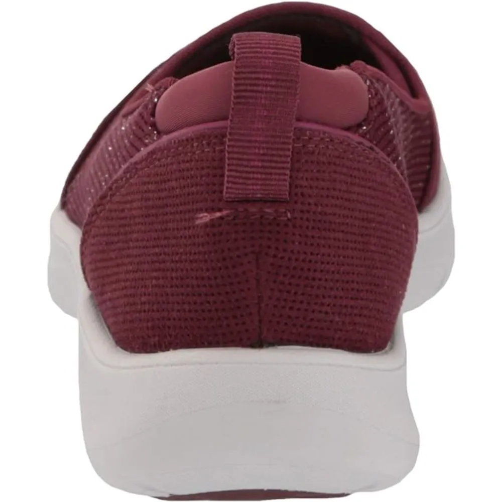 Clarks Women's Adella Blush, Burgundy Textile Ballet Flats